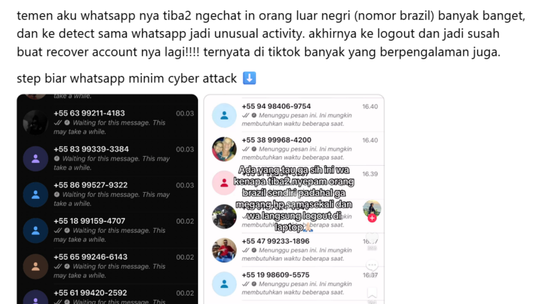 WhatsApp Diserang Spam Nomor Brasil, Banyak Akun Tiba-Tiba Logout